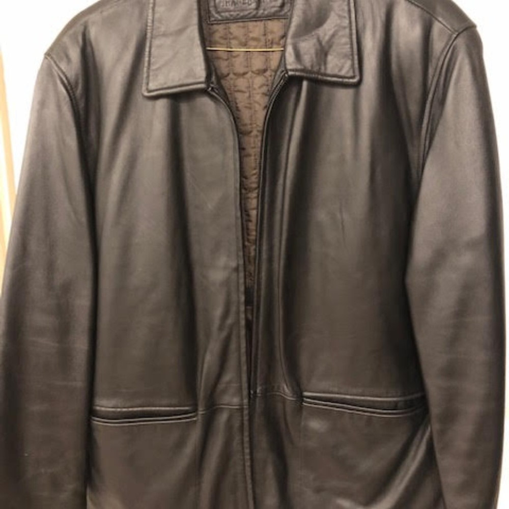Men's Dress Leather Jacket Jhane Barnes Black